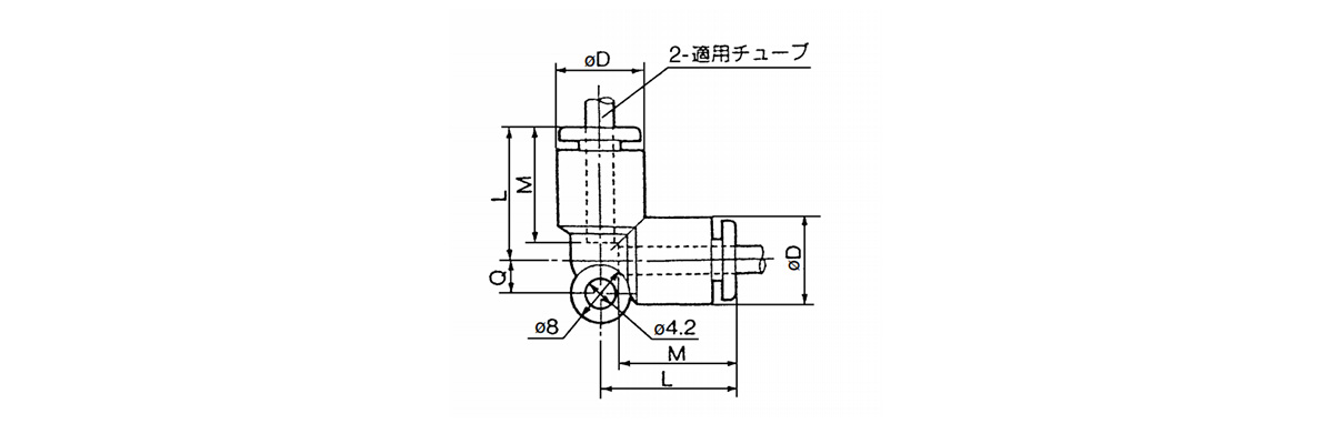 Union Elbow: 10-KGL dimensional outline drawing 