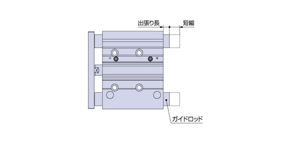 Guide rod shortened up to 35.5 mm 