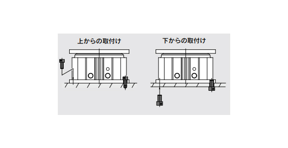 Can be mounted from 2 directions. Mounting from top / Mounting from bottom 