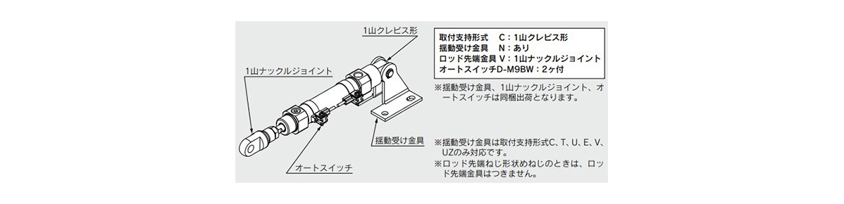 Cylinder model: CDM2C20-50Z-NV-M9BW