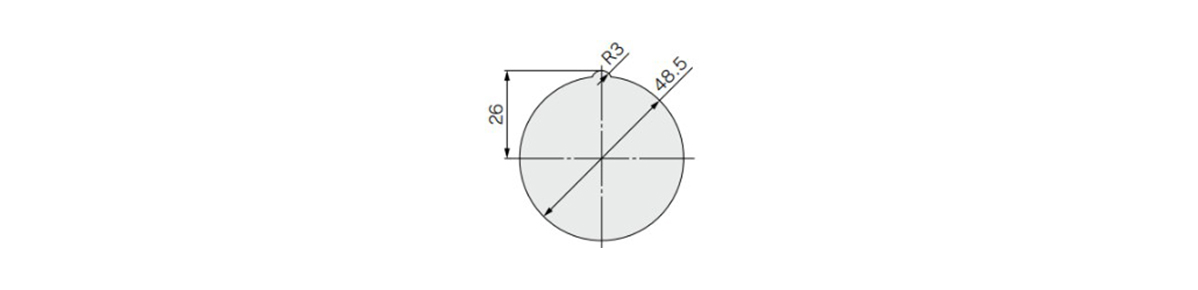 Panel cutting dimensions, maximum plate thickness: 3.5 dimensional drawing