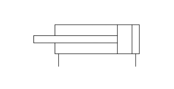 Symbol Double acting: single rod