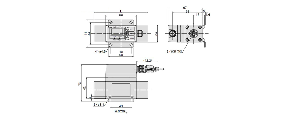 PF2W704/720 Type dimensional drawing