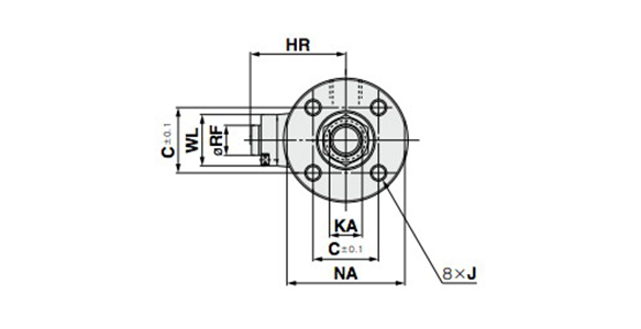 Non-locking type manual release (Suffix N) dimensional drawing