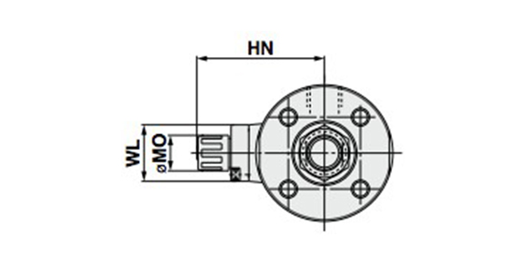 Locking type manual release (Suffix L) dimensional drawing