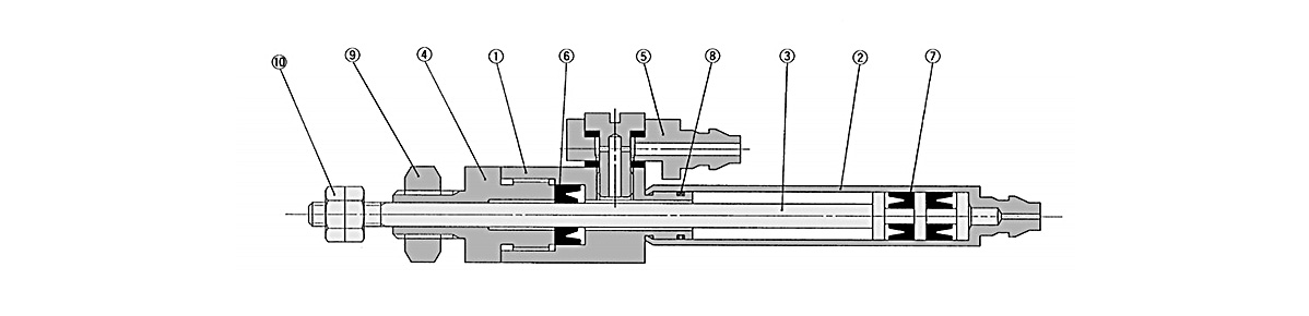 CJ1 Series (Bore Size 4 mm) Structural Drawing