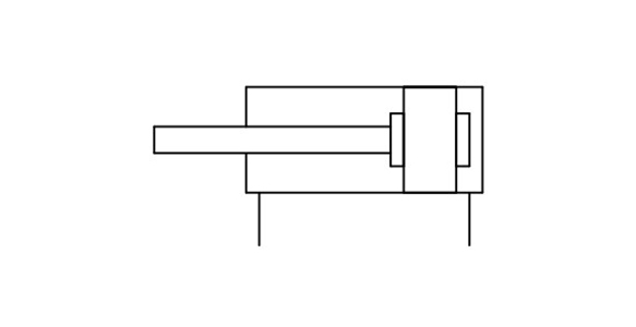 Double acting / Single rod, rubber bumper image