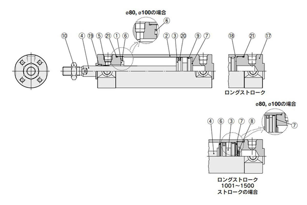 Rubber bumper structural drawing