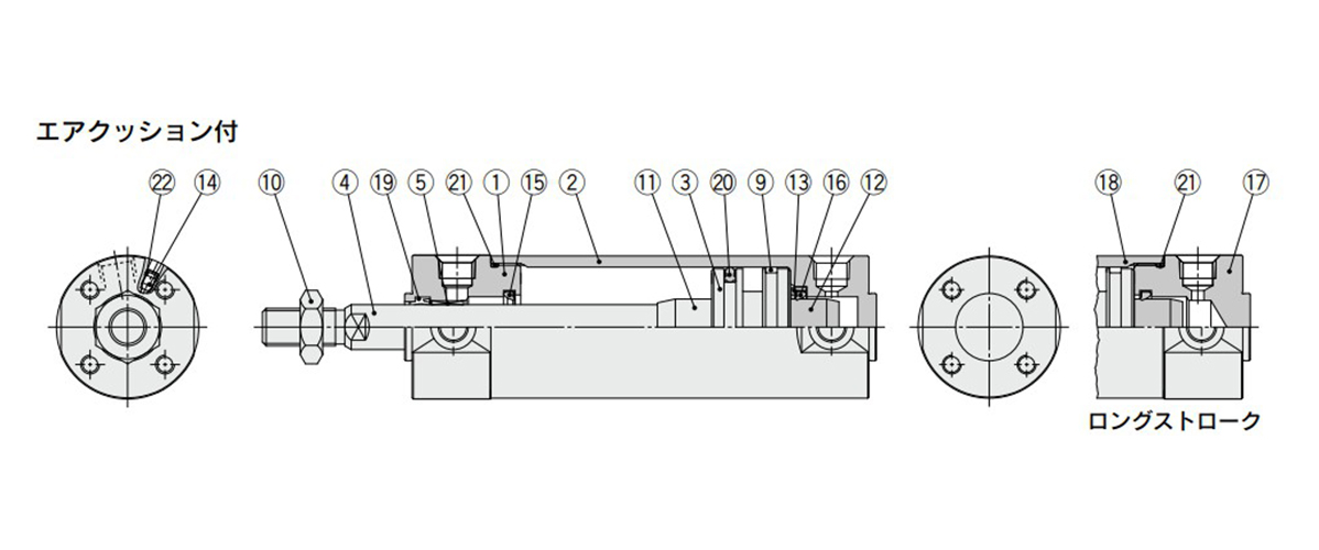 Rubber bumper structural drawing