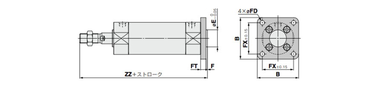 Head flange: CG1YG dimensional drawing