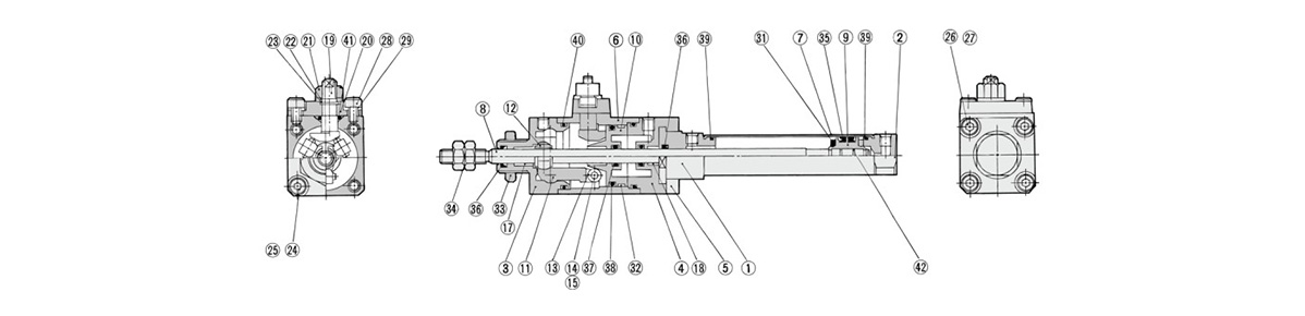 Pneumatic lock (pressurized locking) diagram