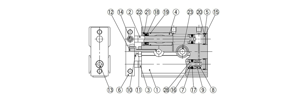 CXSJM6 (slide bearing) structural drawing