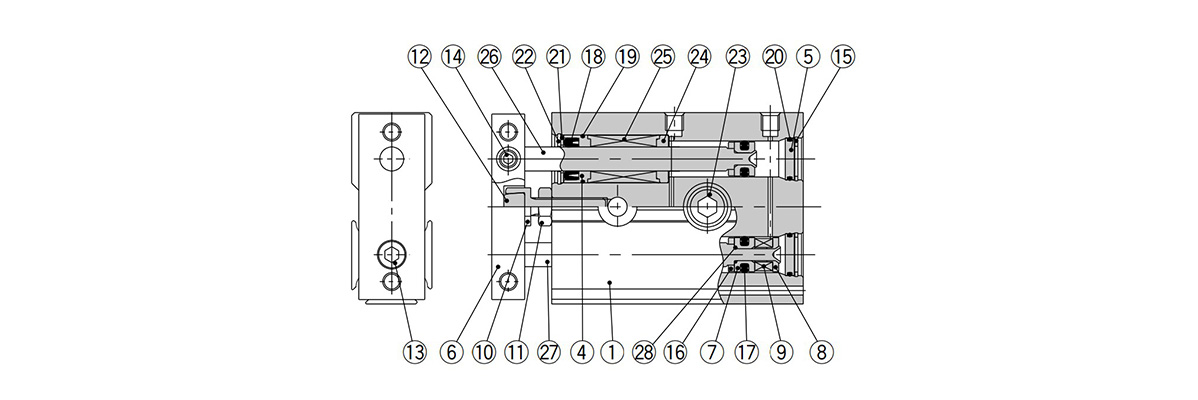 CXSJL6 (ball bushing bearing) structural drawing