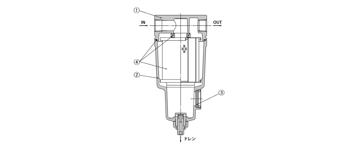 Main Line Filter AFF Series: structural drawings