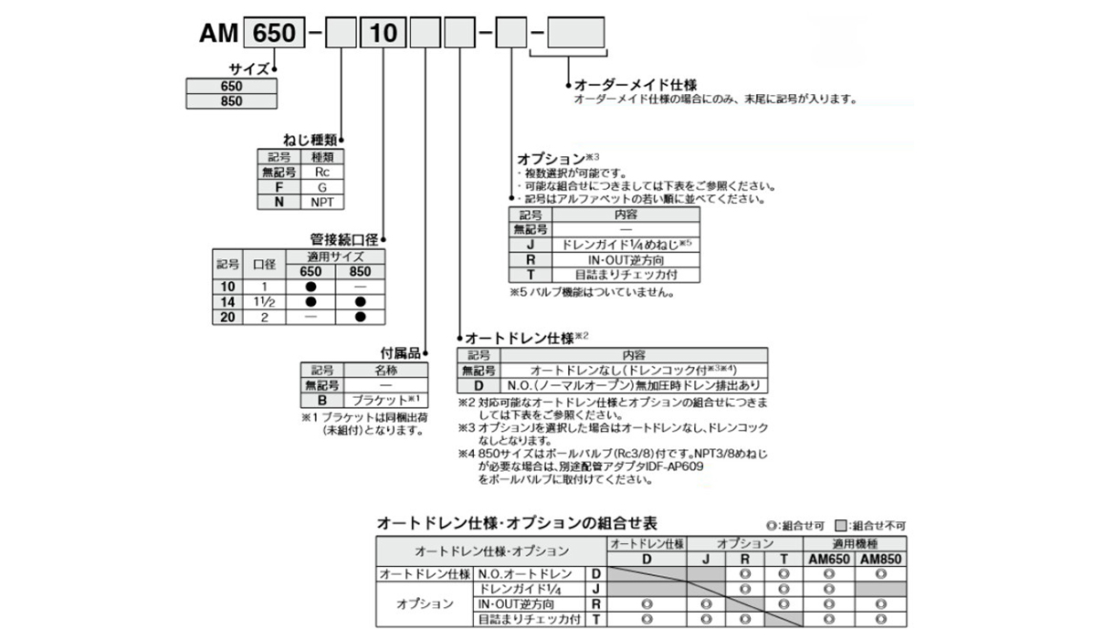 AM650/AM850: model number example