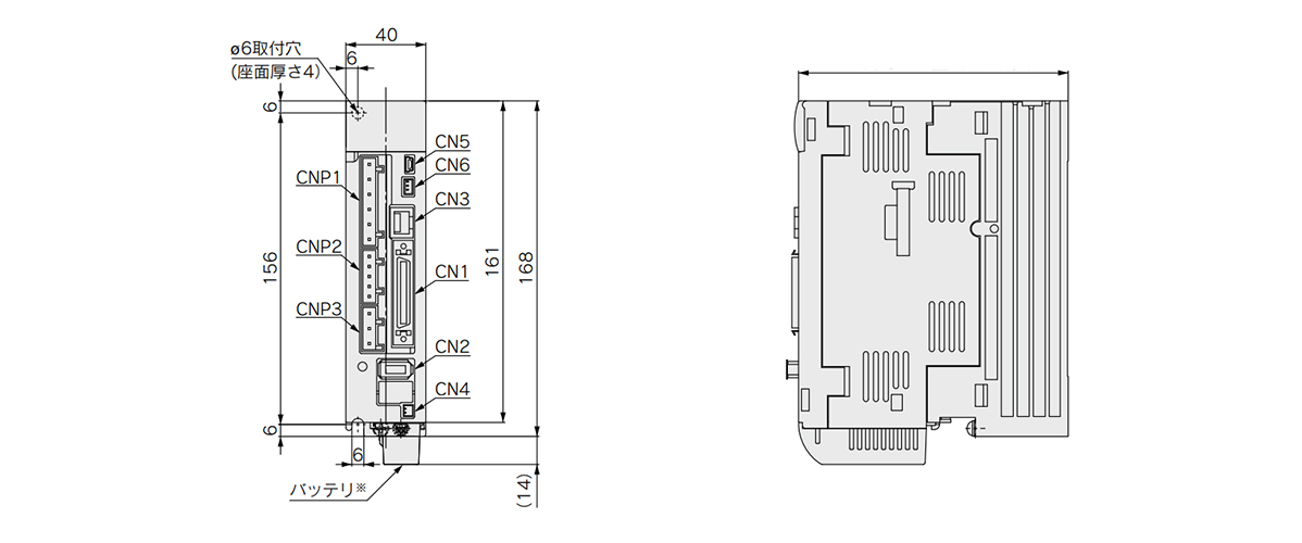 LECSB□ dimensional drawing (Right image: 135 [for LECSB□-S5, S7], 170 [for LECSB□-S8])