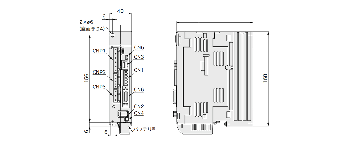 LECSC□ dimensional drawing (Right image: 135 [for LECSC□-S5, S7], 170 [for LECSC□-S8])