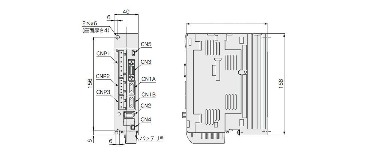 LECSS□ dimensional drawing (Right image: 135 [for LECSS□-S5, S7], 170 [for LECSS□-S8])