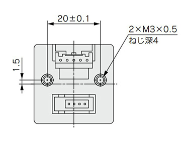 PFMV3 Series dimensional drawing (back)