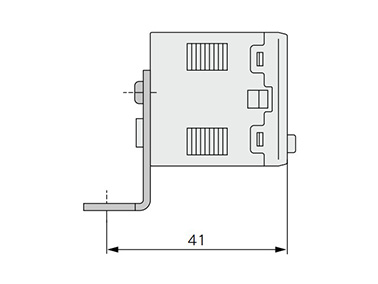 With bracket dimensional drawing (side)