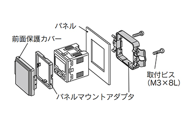 Option 2: PFM3□□-□□D (panel mount adapter + front protective cover)