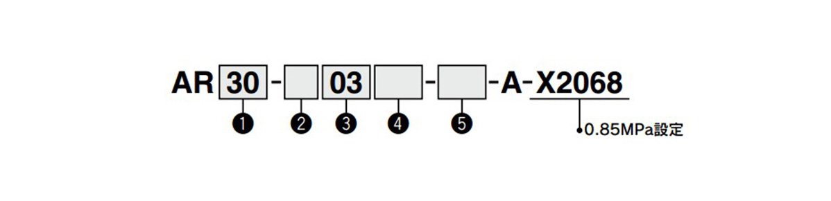 Made-to-order specifications X2068: model number example