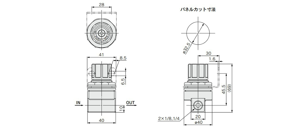 Pressure Control Valve AP100: dimensional drawings