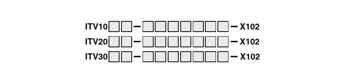 Made-to-order specifications X102: model number example