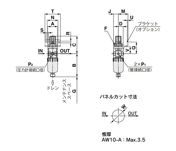 AW20(K)-B: dimensional drawings