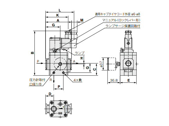 DIN terminal: AV□00-□-□D/AV□00-□-□ DZ, DIN terminal for European use: AV□00-□-□Y/ AV□00-□-□YZ: dimensional drawing