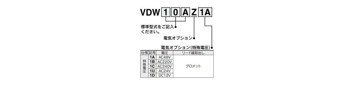 Model number example (electric options) 