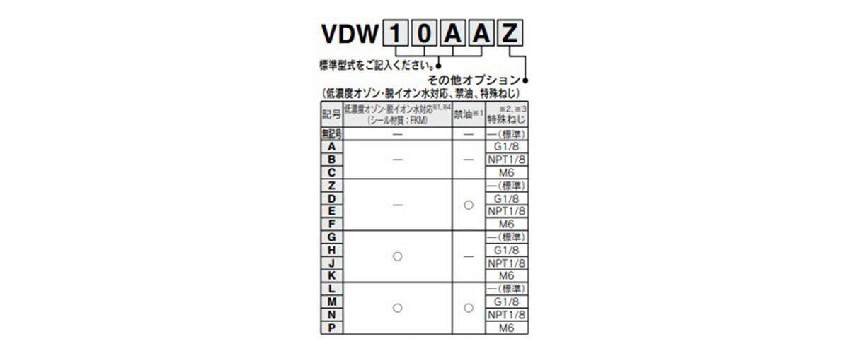 Model number example (other options)