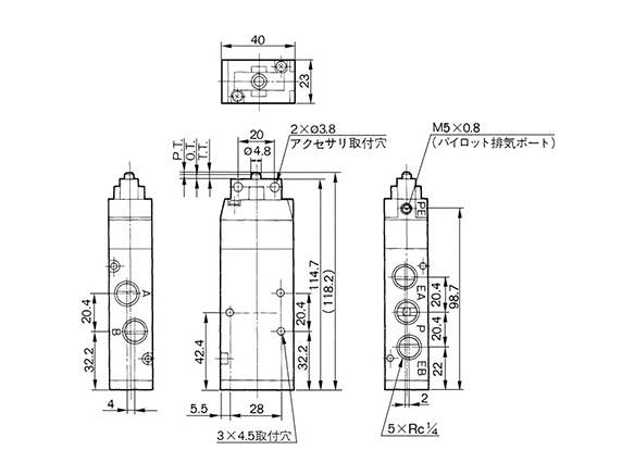 VFM250-02-00 dimensional drawing