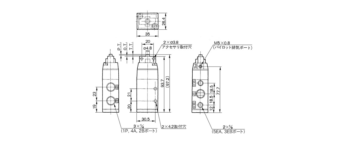 VFM350-02-00 dimensional drawing