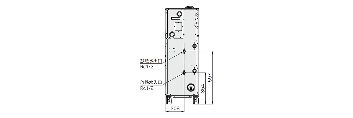 Anchor bolt fixing position (water-cooled type)