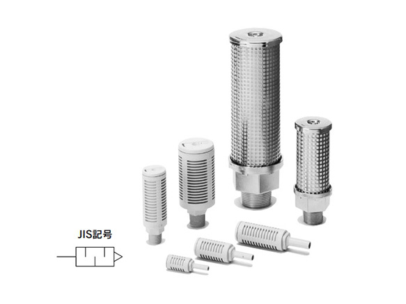 38 dB (A) High Noise Reduction Silencer, ANB1 Series external appearance / JIS symbol