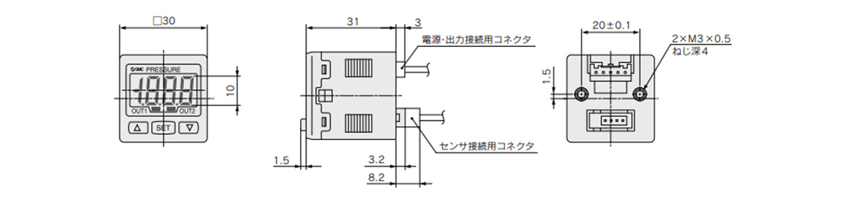 PSE3□□ dimensional diagram