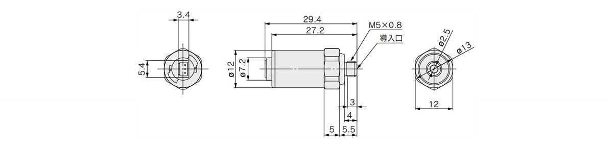 PSE53□-M5 dimensional drawing