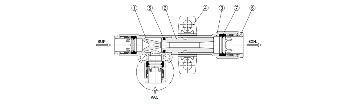 Body ported type structural drawing