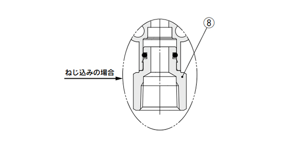 Body ported type structural drawing (with screw-in)