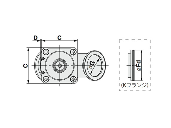 XYA (in-line type) dimensional drawing 2