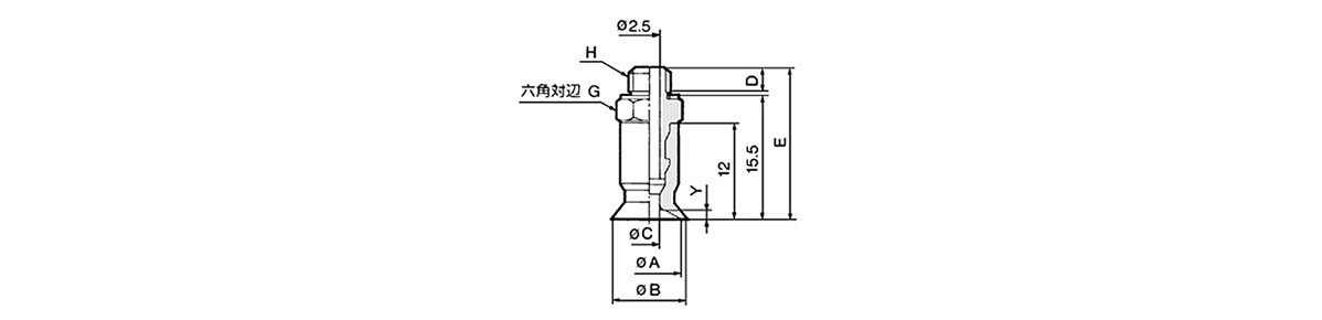 Flat type, thin type, thin type with ribbing (nominal diameter / flat type: 2 mm, 4 mm, 6 mm, 8 mm) dimensional drawing