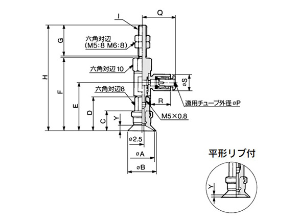 Flat type, flat type with ribbing dimensional drawing