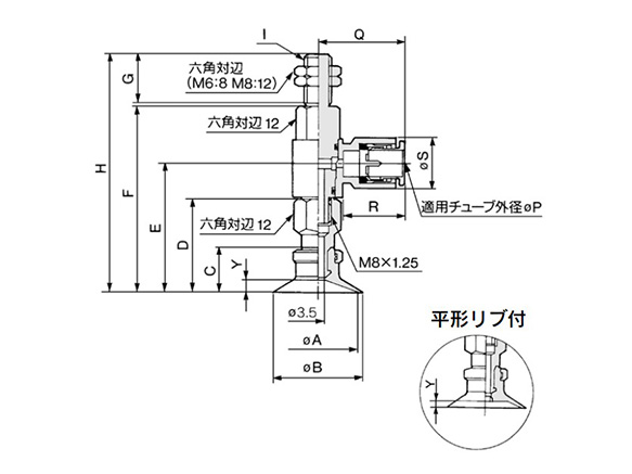 Flat type, flat type with ribbing dimensional drawing