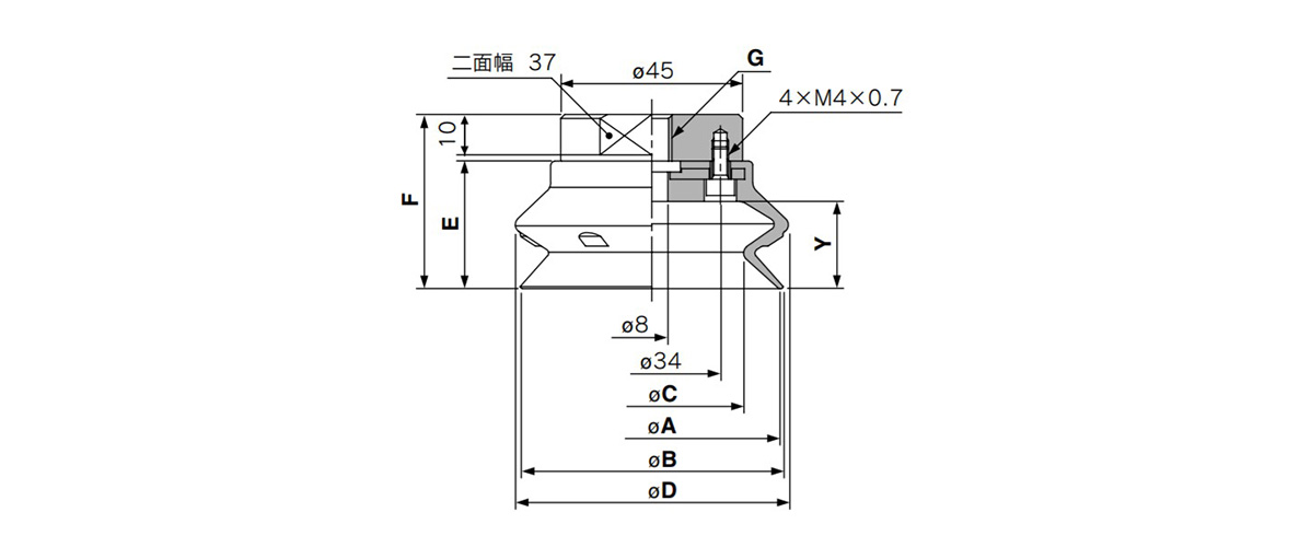 ZPT(63, 80)HB□-B□ (female thread) dimensional drawing