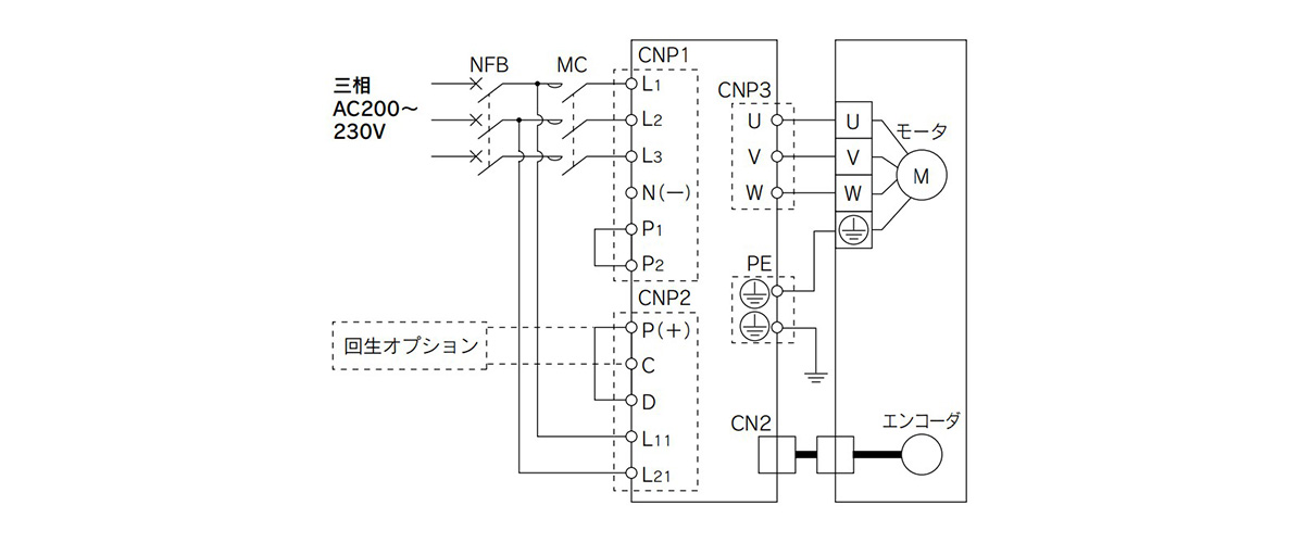 For 3-phase 200 V AC