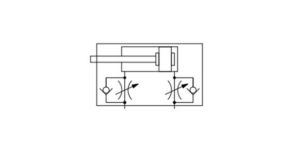 Double acting / Single rod, rubber bumper