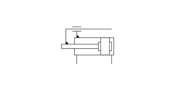 Symbol Double acting, Single rod, Rubber bumper