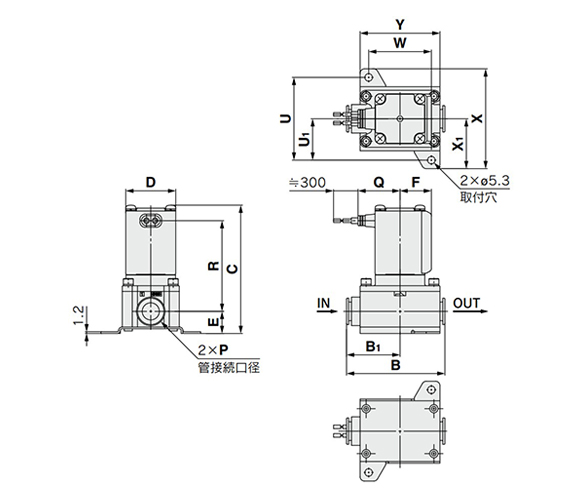 Grommet dimensional drawing