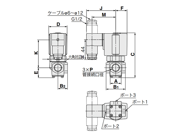 DIN terminal: D dimensions